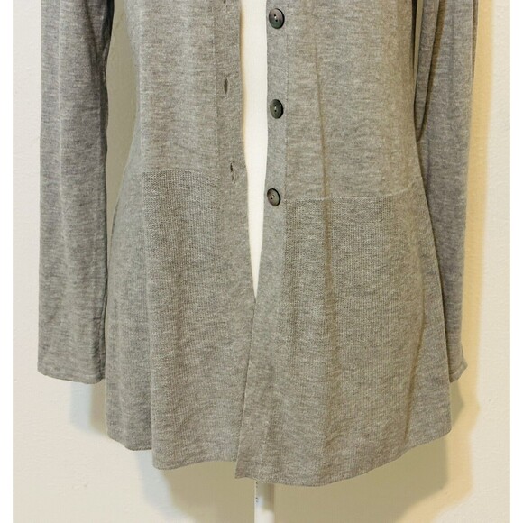 J Jill Women Size XS Gray Button Up Cardigan Essential Closet Staple Office - Picture 3 of 10